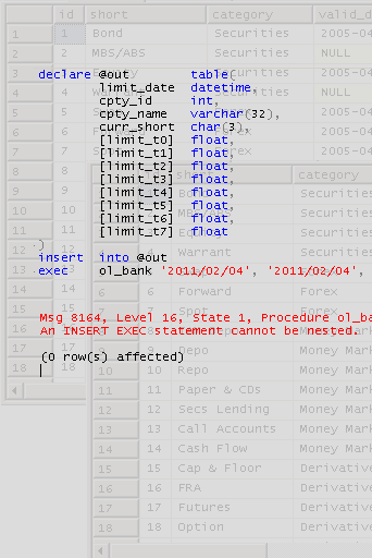 nested INSERT EXE